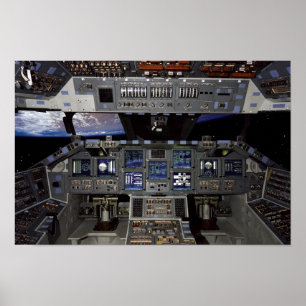 NASA Space Shuttle Cockpit Earth Orbit Window Uitz Poster