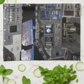 NASA Space Shuttle Cockpit Earth Orbit Window Uitz Theedoek (Gevouwen)