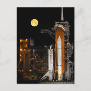 NASA Space Shuttle Discovery bij volle maan Briefkaart