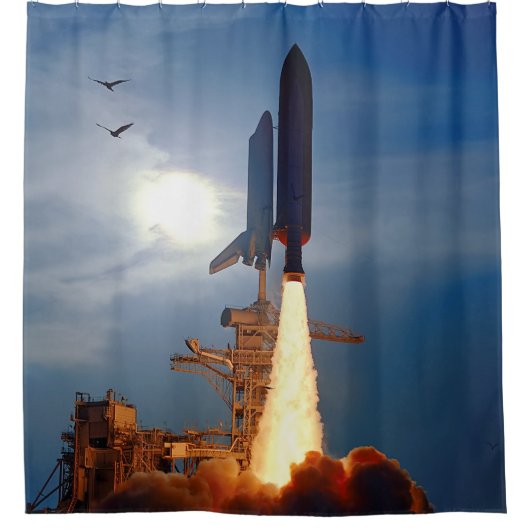 NASA Space Shuttle Discovery lancering STS-64 Douchegordijn (Voorkant)