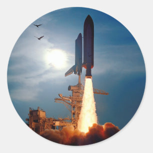 NASA Space Shuttle Discovery lancering STS-64 Ronde Sticker