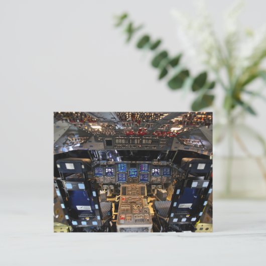 NASA Space Shuttle Endeavor Flight Deck Cockpit Briefkaart (Staand voorkant)