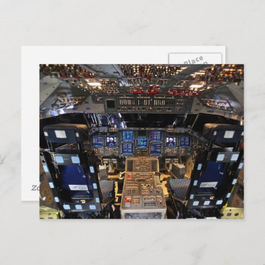 NASA Space Shuttle Endeavor Flight Deck Cockpit Briefkaart (Voorkant / Achterkant)