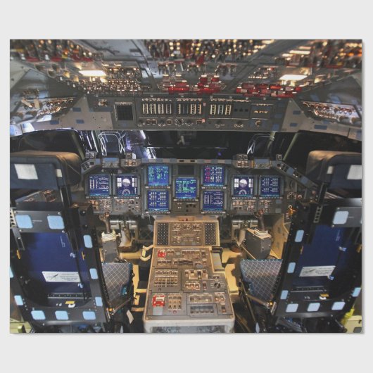 NASA Space Shuttle Endeavor Flight Deck Cockpit Cadeaupapier (Vlak)