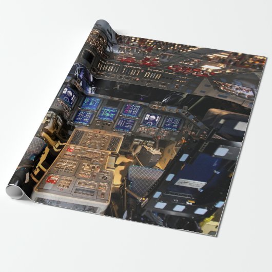 NASA Space Shuttle Endeavor Flight Deck Cockpit Cadeaupapier (Uitgerold)
