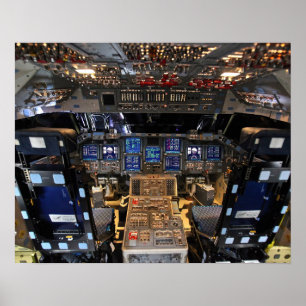 NASA Space Shuttle Endeavor Flight Deck Cockpit Poster