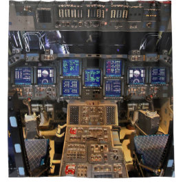 NASA Space Shuttle Endeavour vluchtdek cockpit Douchegordijn