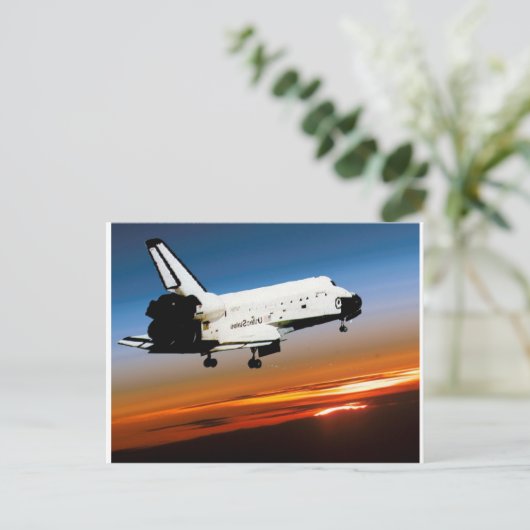 NASA SPACE SHUTTLE FLYING INTO COA BEACH BRIEFKAART (Staand voorkant)