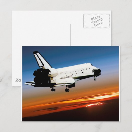 NASA SPACE SHUTTLE FLYING INTO COA BEACH BRIEFKAART (Voorkant / Achterkant)