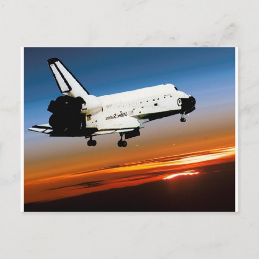 NASA SPACE SHUTTLE FLYING INTO COA BEACH BRIEFKAART (Voorkant)