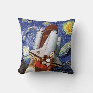 NASA Space Shuttle-lancering Van Gogh Sterrennacht Kussen