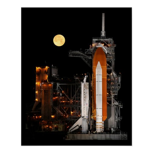 NASA Space Shuttle 's nachts starten Poster (Voorkant)