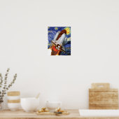 NASA Space Shuttle Start Van Gogh Sterrennacht Po Poster (Keuken)