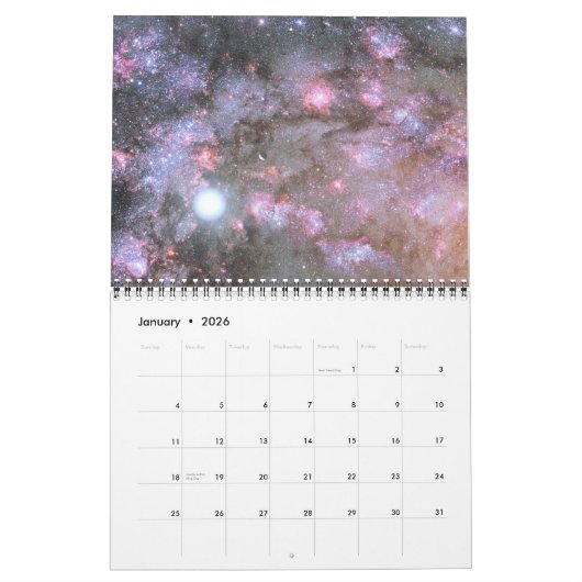 NASA Space Universe Galaxy 2026 Calender Kalender (Jan 2026)