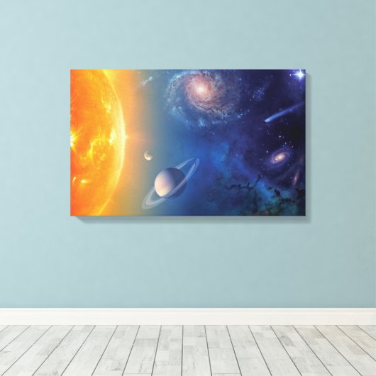 NASA-systeem buitenruimte-collage Canvas Afdruk (Insitu (Houten vloer))