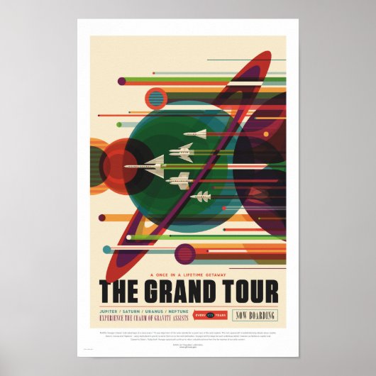 NASA - The Grand Tour - Retro Travel Poster (Voorkant)