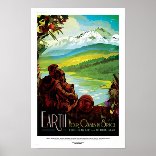NASA Toekomst Reis Sci-Fi Poster - Planeet Aarde (Voorkant)