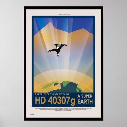 NASA Toekomst Reis Sci Fi Poster - Super Aarde (Voorkant)