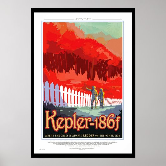 NASA Toekomstige Reis Sci-Fi Poster - Kepler 186f (Voorkant)