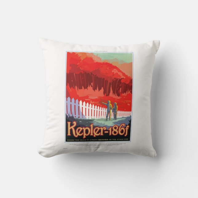 NASA Toekomstige Reis Sci Fi Poster - Kepler 186f Kussen (Voorkant)