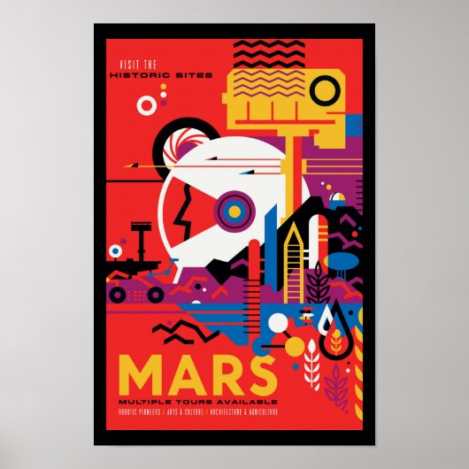 NASA Toekomstige Reisposter - Bezoek Planeet Mars Poster (Voorkant)