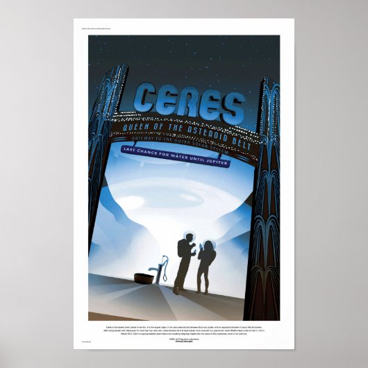 NASA Toekomstige Reisposter - Dwergplaneet Ceres Poster (Voorkant)