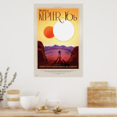 NASA Toekomstige Reisposter - Ontspan op Kepler 16 Poster (Keuken)