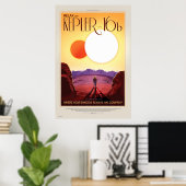 NASA Toekomstige Reisposter - Ontspan op Kepler 16 Poster (Thuiskantoor)