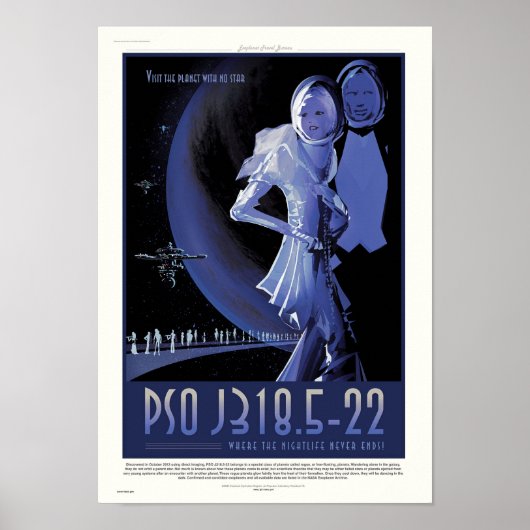 NASA Toekomstige reisposter - Planet zonder ster Poster (Voorkant)