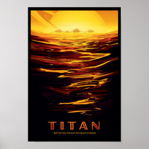 NASA Toekomstige Reisposter - Saturnusmaan Titan Poster