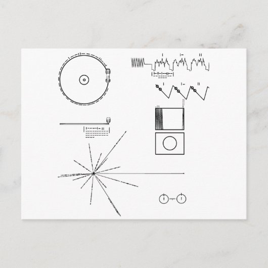 NASA Voyager Golden Record Briefkaart (Voorkant)