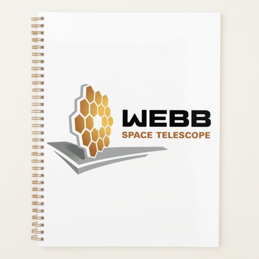 NASA Webb Space Telescope Rocket White Gold Spiral Planner (Voorkant)