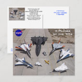 NASA X-vlakken van de Briefkaarten van de jaren ne (Voorkant / Achterkant)