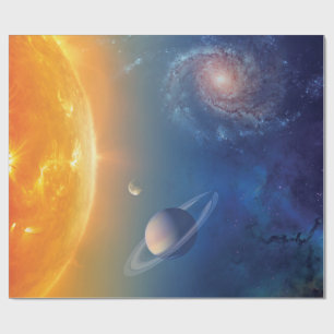NASA Zonnestelsel Buitenruimte Collage Cadeaupapier
