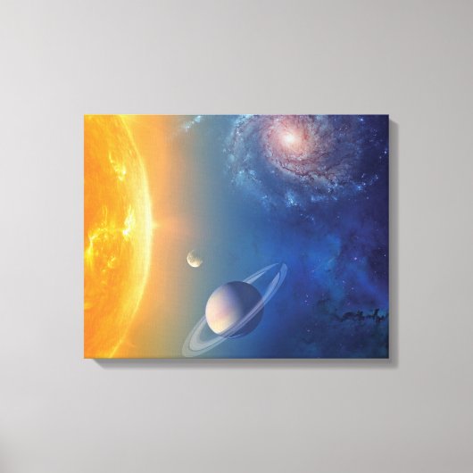 NASA Zonnestelsel Buitenruimte Collage Canvas Afdruk (Voorkant)