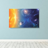 NASA Zonnestelsel Buitenruimte Collage Canvas Afdruk (Insitu (Houten vloer))
