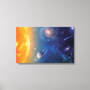 NASA Zonnestelsel Buitenruimte Collage Canvas Afdruk