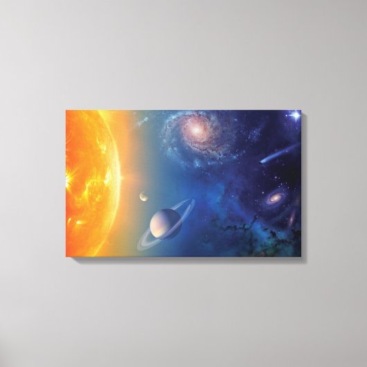 NASA Zonnestelsel Buitenruimte Collage Canvas Afdruk (Voorkant)