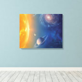 NASA Zonnestelsel Buitenruimte Collage Canvas Afdruk (Insitu (Houten vloer))