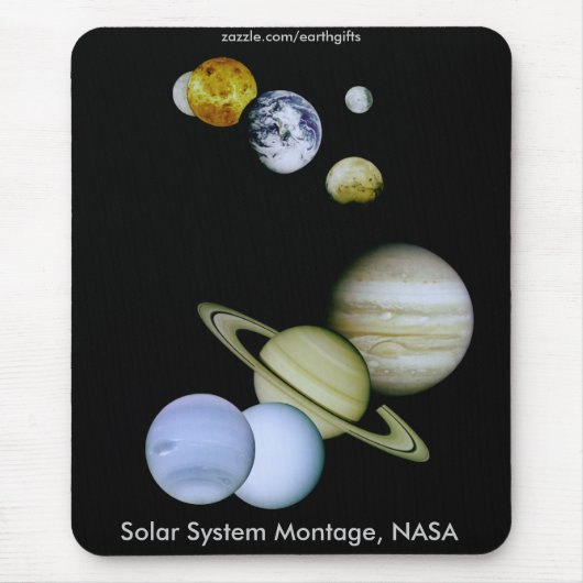 NASA ZONNESTELSEL Mousepad Muismat (Voorkant)