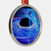 Nasa's Blauwe Zwarte Hole Metalen Ornament (Rechts)