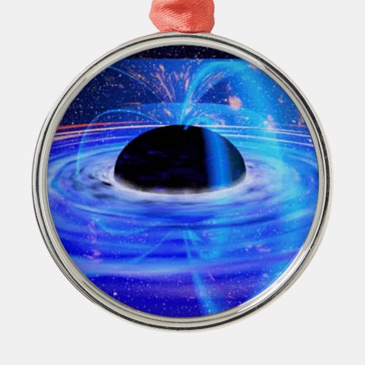 Nasa's Blauwe Zwarte Hole Metalen Ornament (Voorkant)