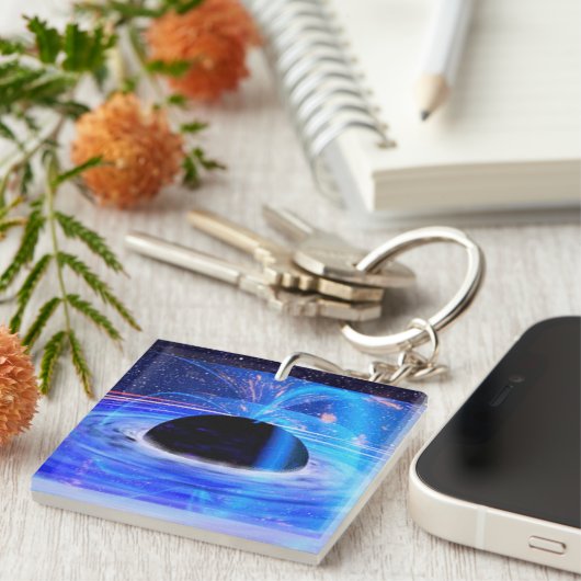Nasa's Blauwe Zwarte Hole Sleutelhanger (Voorkant Rechts)