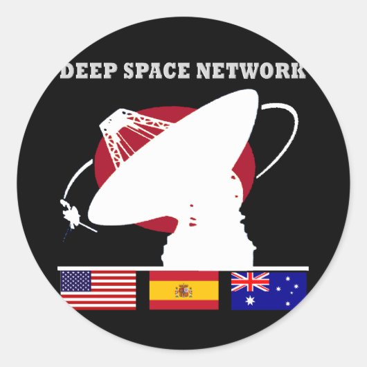 NASA's Deep Space Network Ronde Sticker (Voorkant)