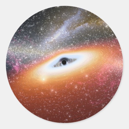 NASA's Massive Black Hole Ronde Sticker (Voorkant)