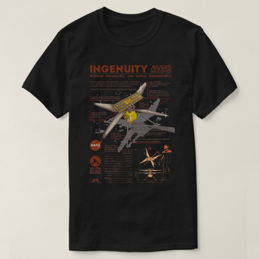 Nasax27s Ingenuity-helikopter T-shirt (Design voorkant)