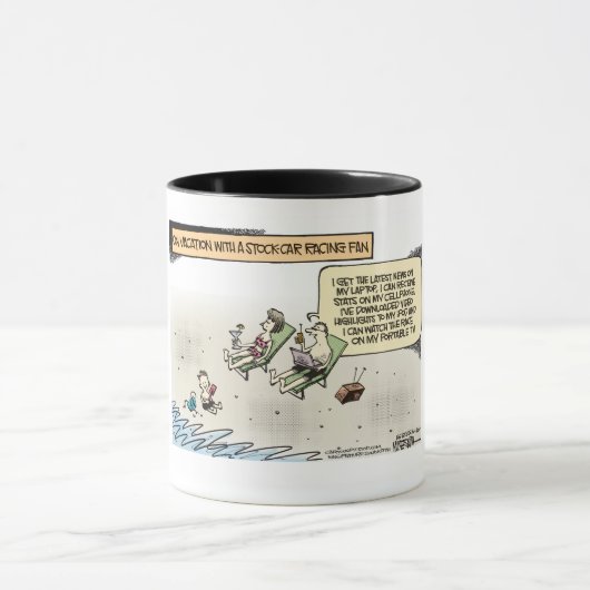 NASCAR-cartoon, mok koffie (Midden)