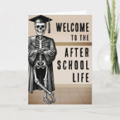 Nascholenleven Skelet Halloween Afstuderen Kaart (Voorkant)