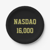 NASDAQ 16000 Beursviering Papieren Bordje (Voorkant)
