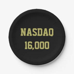 NASDAQ 16000 Beursviering Papieren Bordje